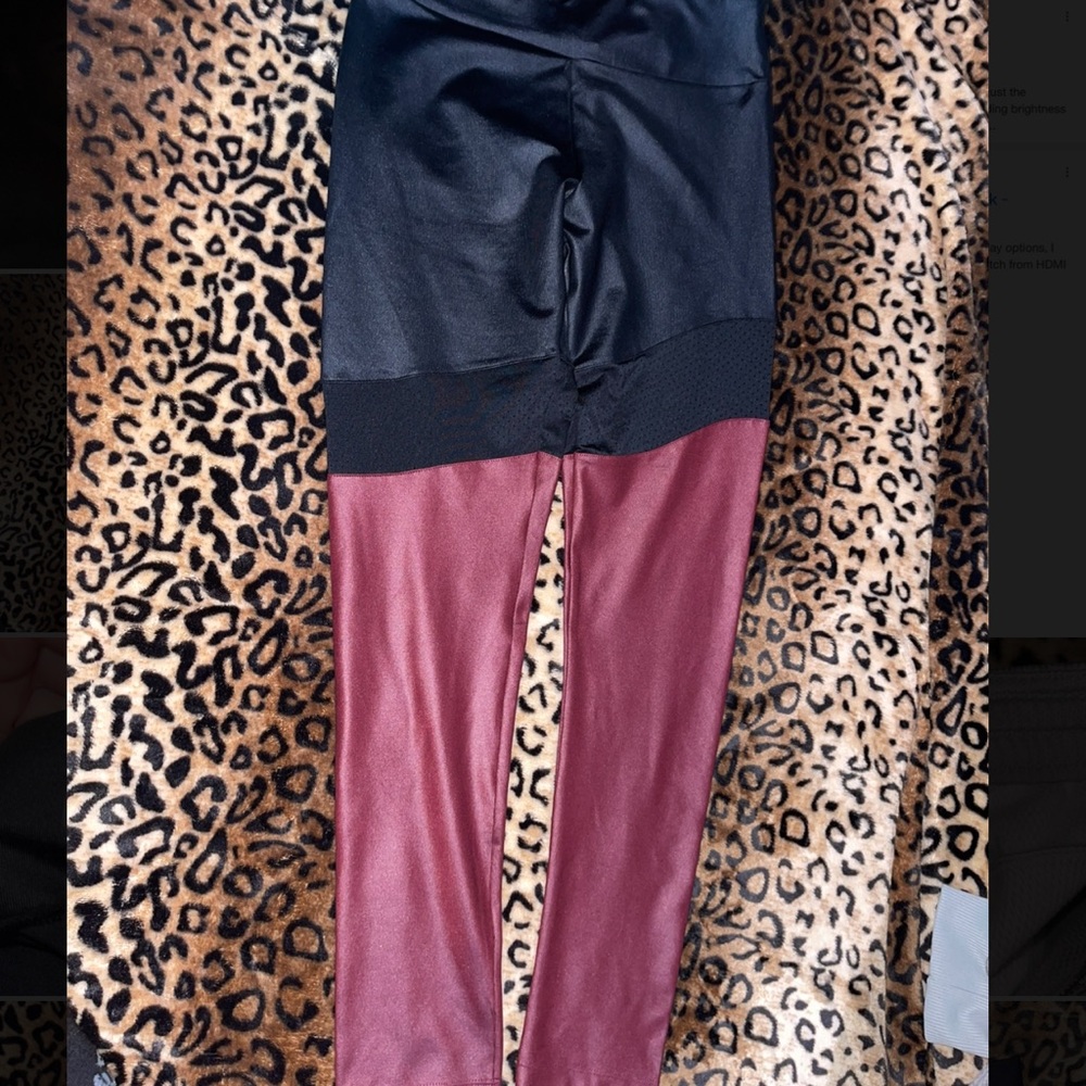 Faux leather workout leggings